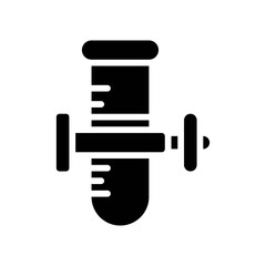 laboratory icon related laboratory test tubes with stand vector in solid design,