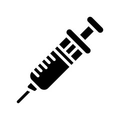 laboratory icon related laboratory injection or syringe vector in solid design,
