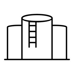 
Oil storage icon, factory in modern flat style 

