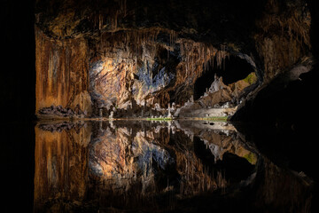 colourful stalactite cave
