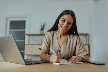 Business woman in her home office.