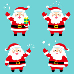 サンタクロース　可愛いベクターイラストセット