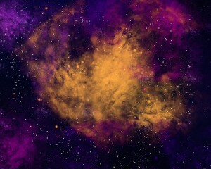 Galaxy wallpaper. Stars and nebula background with stardust. Colorful space illustration