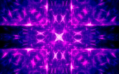 abstract illustration of a fantastic star with many rays on a black background