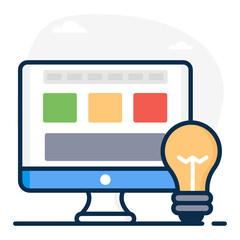 
Blog idea concept icon in flat vector design 
