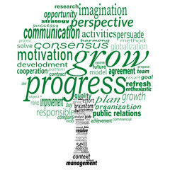 Tree shape with business concept words isolated on white background. Easy manipulation and custom coloring.