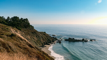 Sunset over the Pacific ocean