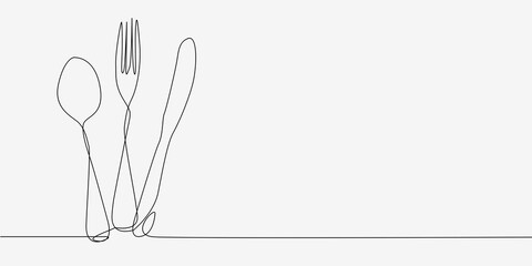 Fork, Knife and Spoon on white background