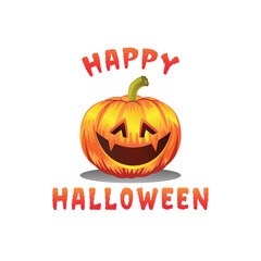 vector stock illustration Happy halloween greeting with pumpkins 