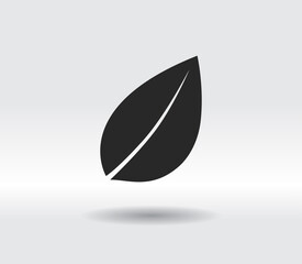 Leaf icon, vector illustration. Flat design style