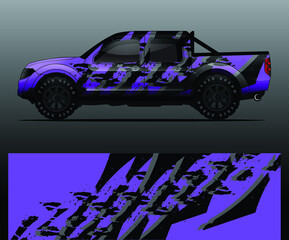 truck and vehicle Graphic vector. Racing background for vinyl wrap and decal