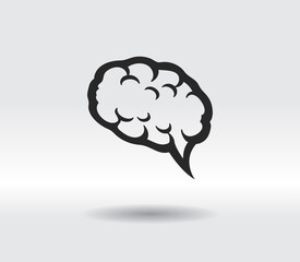 brain icon, vector illustration. Flat design style