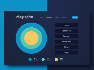 Vector graphics infographics with six options. Template for creating mobile applications, workflow layout, diagram, banner, web design, business reports with 6 steps.