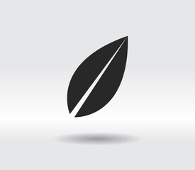 Leaf icon, vector illustration. Flat design style