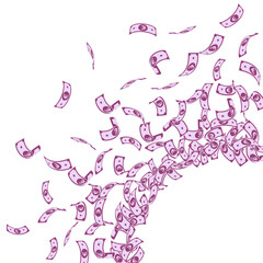 European Union Euro notes falling. Small EUR bills