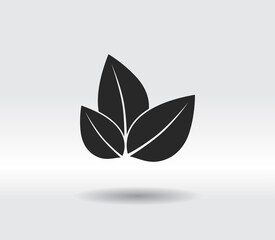 Leaf icon, vector illustration. Flat design style