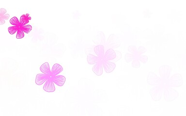 Fototapeta na wymiar Light Pink vector elegant wallpaper with flowers.
