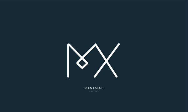 Alphabet letter icon logo MX