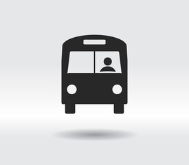 Bus icon, vector illustration. Flat design style