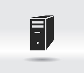 computer server icon, vector illustration. Flat design style