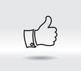 LIKE icon , vector illustration. Flat design