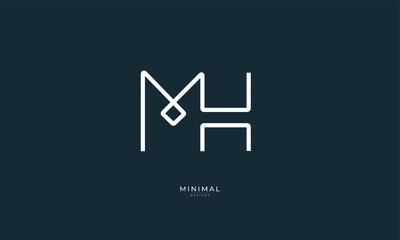 Alphabet letter icon logo MH