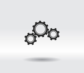 gears icon, vector illustration. Flat design style
