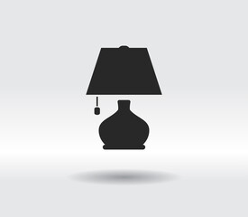 lamp icon, vector illustration. Flat design style