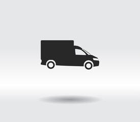 Truck icon, vector illustration. Flat design style
