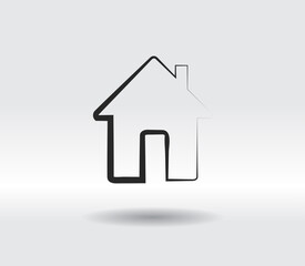 house icon, vector illustration. Flat design style