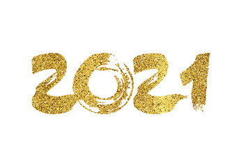 2021 gold glitter grunge lettering