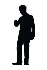 Standing man with book silhouette vector