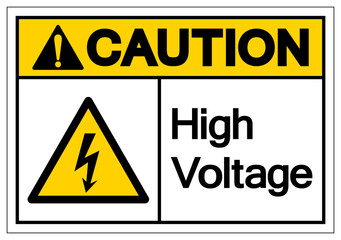 Caution High Voltage Symbol Sign, Vector Illustration, Isolate On White Background Label. EPS10