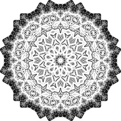 Halftone ornament, monochrome pattern. Drawing vintage style. Grunge texture. Points vintage drawing. Abstract art symbol, logo. Modern symmetric pattern. Festive art backdrop. Creative vector element