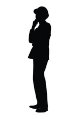 Standing engineer silhouette vector