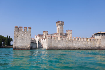 Castle Sirmione on lake Garda, nothern Italy