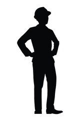 Fototapeta premium Standing engineer silhouette vector