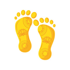 bhai dooj indian footprints detailed style icon vector design