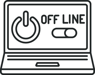 line icon, off line computer