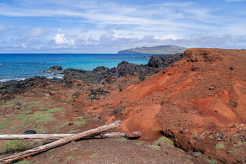 Landscape of the Easter Island coastline