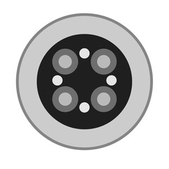 Blood oxygen sensor on the back of the smartwatch. Four LED clusters and 4 photodiodes. Vector illustration isolated on white background.