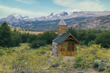 A lonely wooden church in the wild