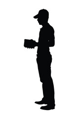 Delivery man silhouette vector