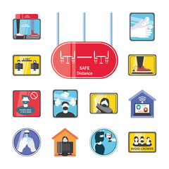 New normal detailed style collection of icons vector design