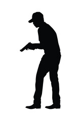 Gun shooting instructor silhouette vector