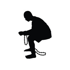 Prisoner silhouette vector
