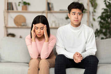 Spouses Not Talking Sitting Offended Having Marital Problems At Home