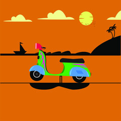 Illustration of a motor scooter