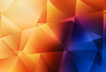 Light Blue, Yellow vector polygon abstract backdrop.