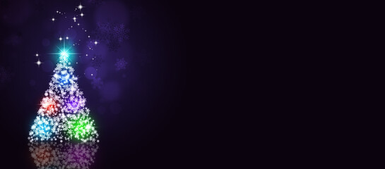 colorful winter tree banner